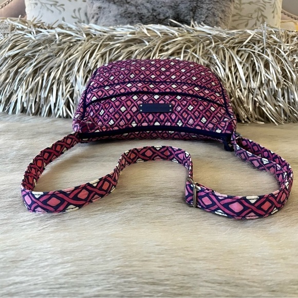 VERA BRADLEYKatalina Pink Diamonds Carryall Crossbody Handbag Purple 2012 Y2K - Picture 11 of 15